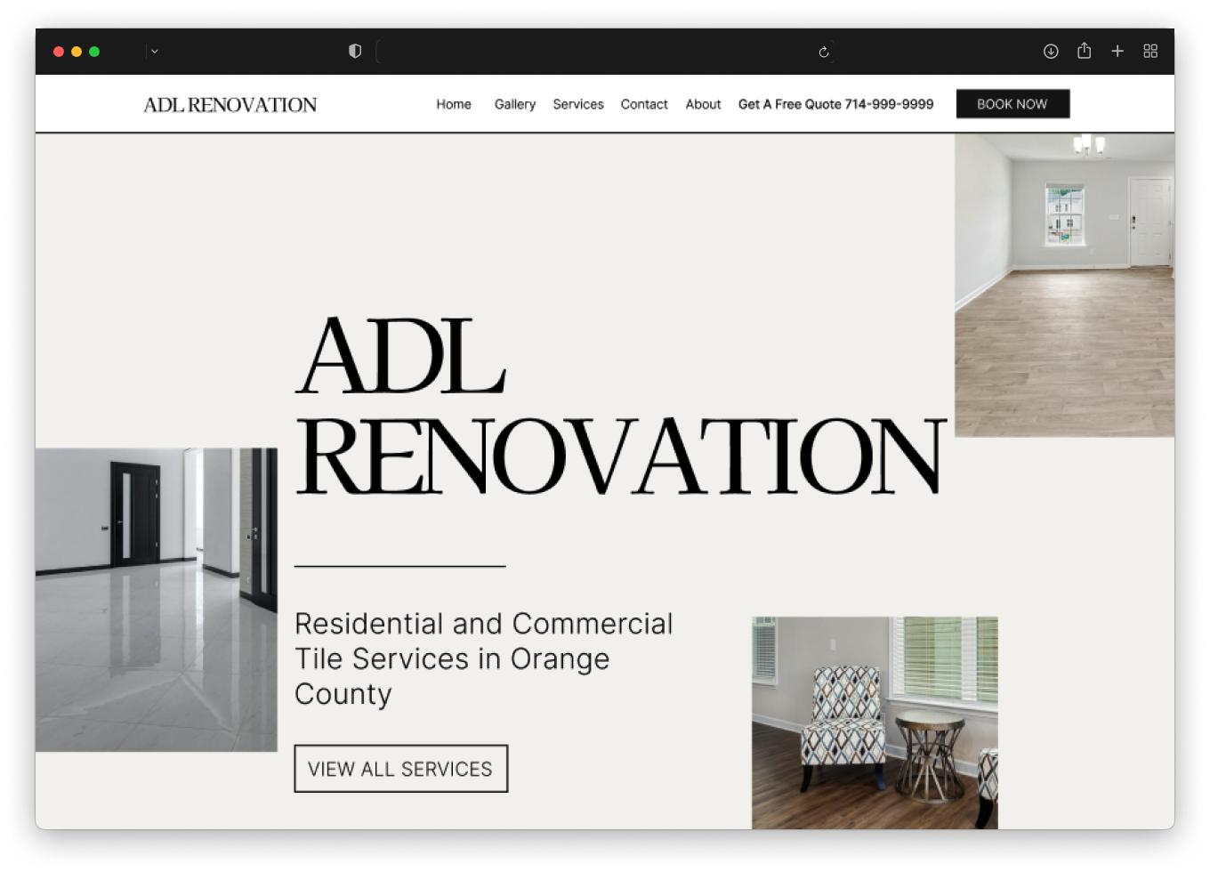 Residential and Commercial tile services in orange county hero section