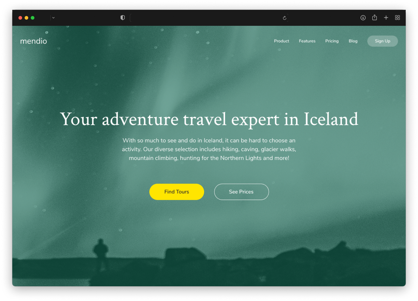 Mockup hero section for green background